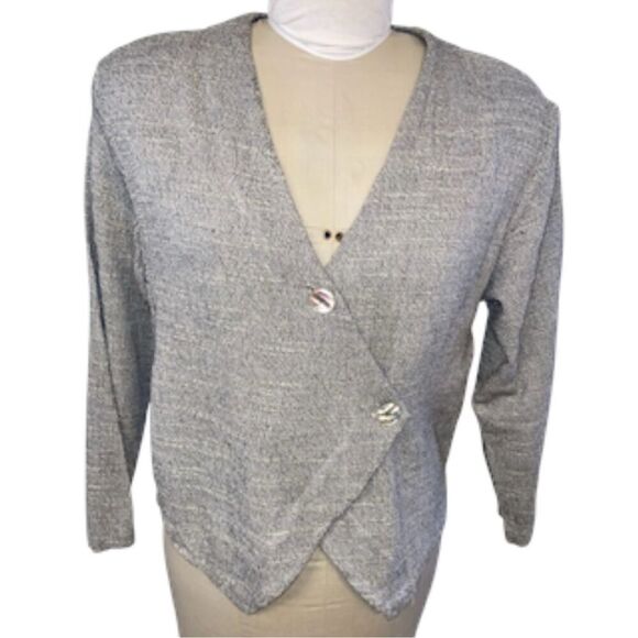 Moray California Tops - Moray California Vtg. Weskit Top Long Sleeve Front Button Wrap Sz. L